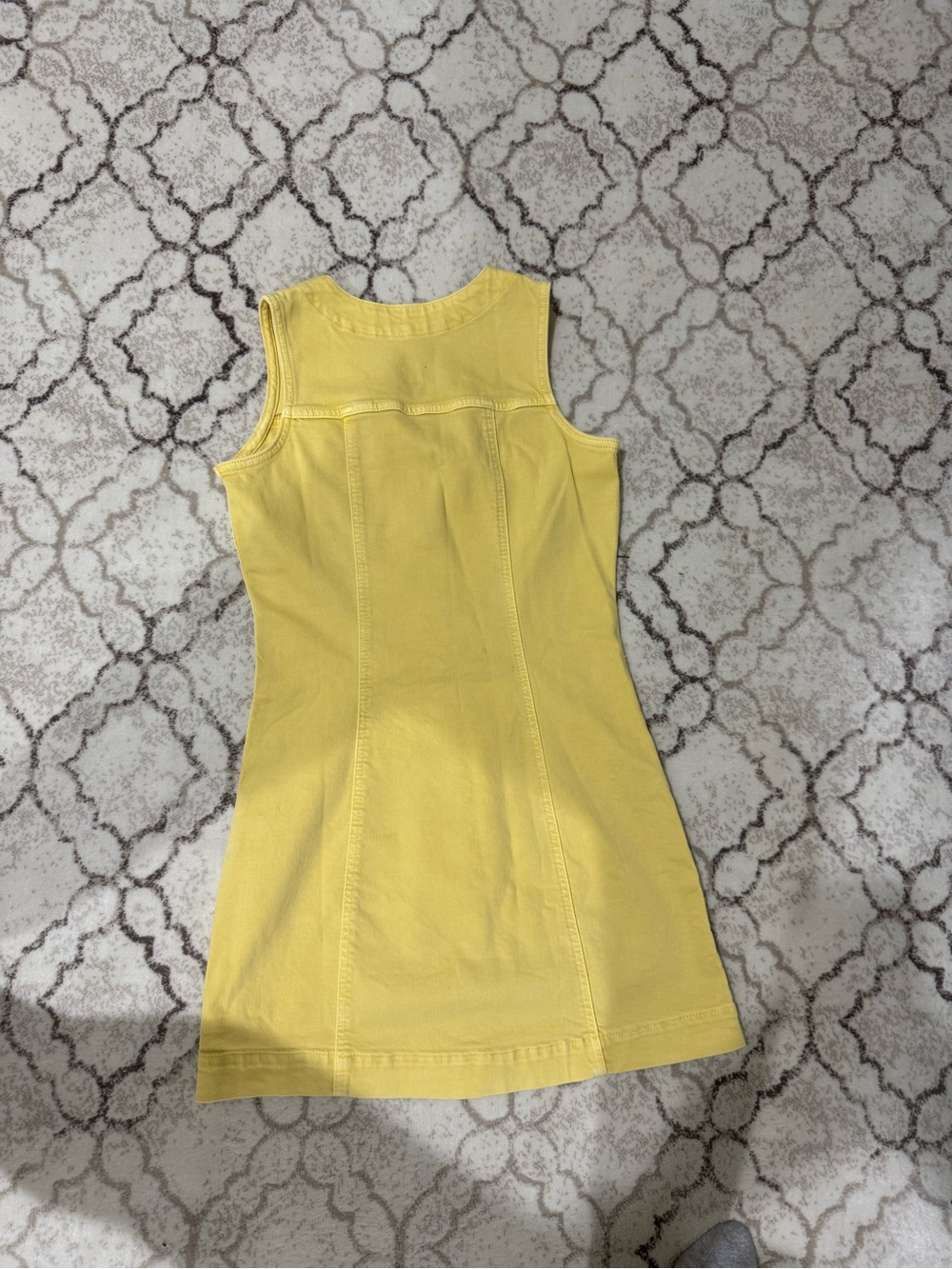 NWT GAP Yellow Sleeveless Button-Front Denim  Mini Dress XS - Picture 5 of 6